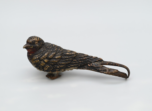 Antique 1900s Austrian Vienna Cold Painted Bronze Figure of Barn Swallow Bird0