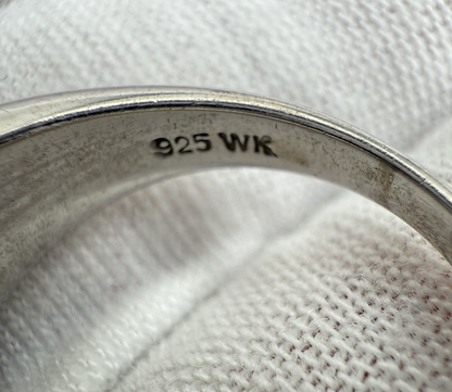 Vintage Whitney Kelly Sterling Silver Faceted White Statement Ring5