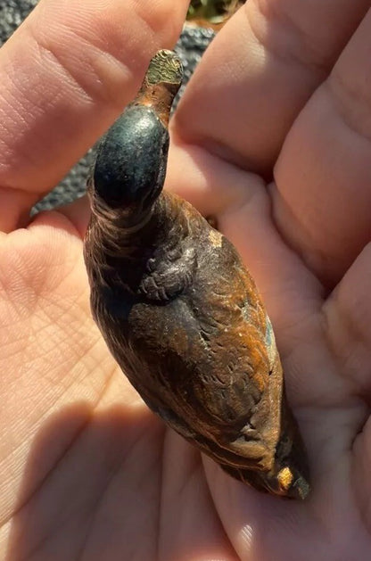 Lovely Antique Austrian Vienna Cold Painted Bronze Figure of Miniature Duck2