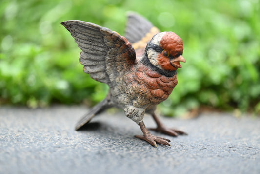 Amazing Life - Like Austrian Vienna Cold Painted Bronze Figure of Goldfinch Bird1