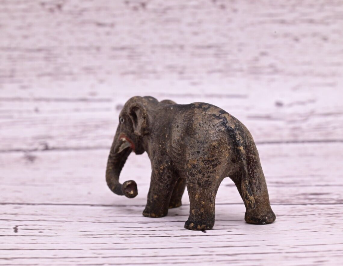 Amazing Antique Austrian Vienna Cold Painted Bronze Figure of Young Elephant1