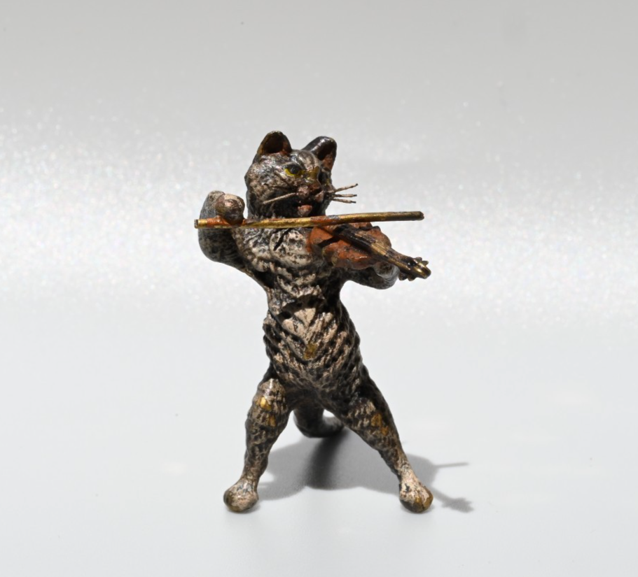 Rare Antique Franz Bergmann Austrian Vienna Cold Painted Bronze Cat Orchestra12