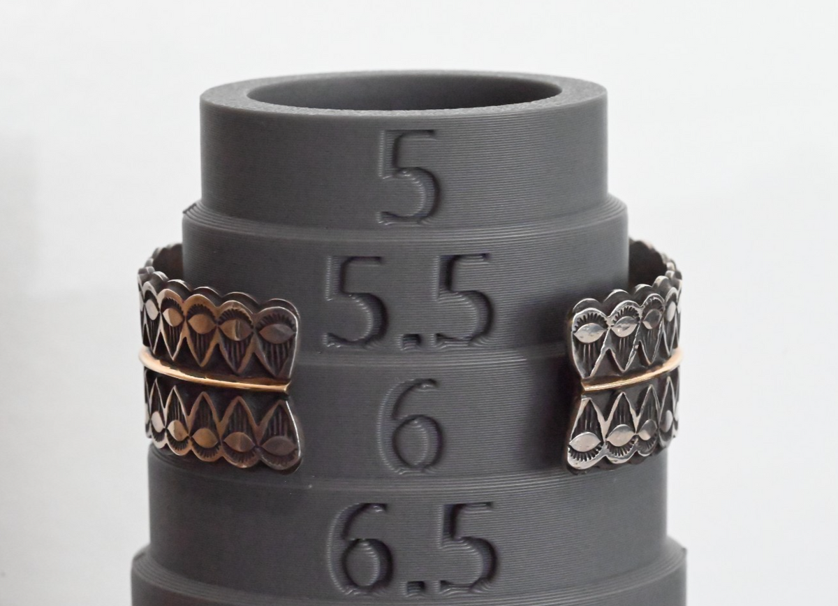 Gorgeous Native American Sterling Silver Cuff Bracelet w/ 14k Bar by Sara Hideko6