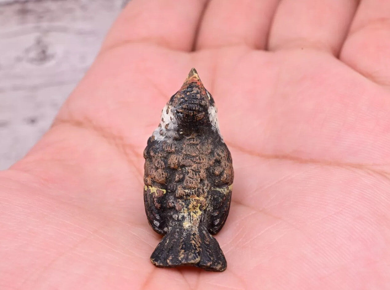 Amazing Antique Austrian Vienna Cold Painted Bronze Figure of Goldfinch5
