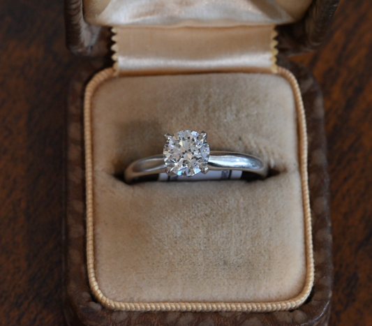 Superb .95ct Color I   J Natural Round Brilliant Diamond Solitaire Ring IGI Cert1