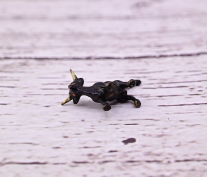 Antique Austrian Vienna Cold Painted Bronze Figure of Super Tiny Black Bull7