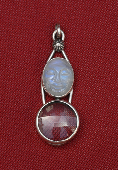 Gorgeous Sterling Silver Southwest Jewelers Loupe W/ Rainbow Moonstone Face0