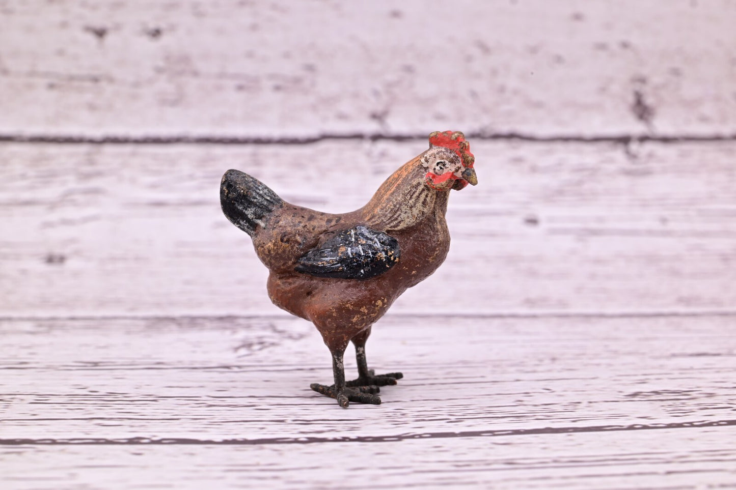Wonderful Antique Austrian Vienna Cold Painted Bronze Figure of Brown Hen3