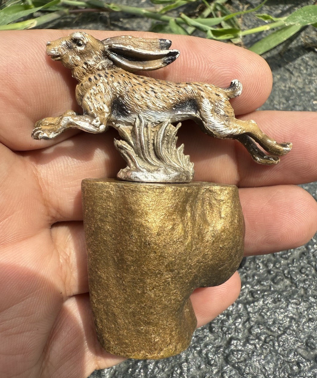 Awesome Antique Austrian Vienna Cold Painted Bronze of Running Rabbit9