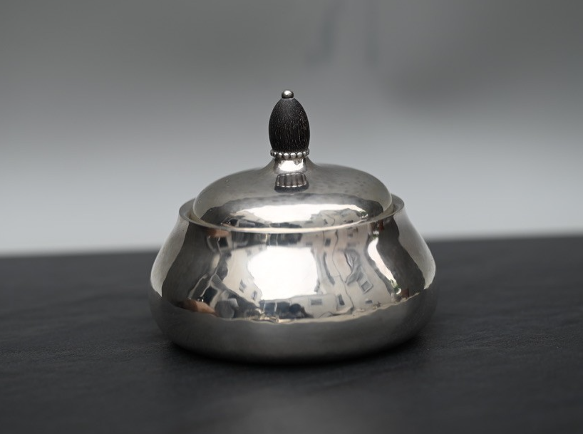 Georg Jensen Sterling Silver 3-Piece Tea / Coffee Set with Blossom Pattern Tray10