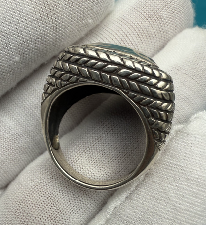 Retired Silpada Sterling Silver Hammered Braided Square Dome Ring2