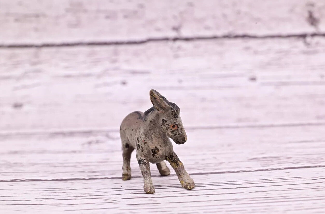 Amazing Antique Austrian Vienna Cold Painted Bronze Figure of Running Donkey9
