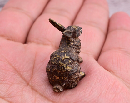 Fine Quality Antique Cold Painted Austrian Vienna Bronze Figure of Rabbit1