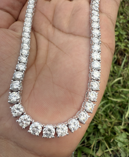 Gorgeous Round Cut Moissanite Tennis Necklace in 925 Sterling Silver 15" Length2