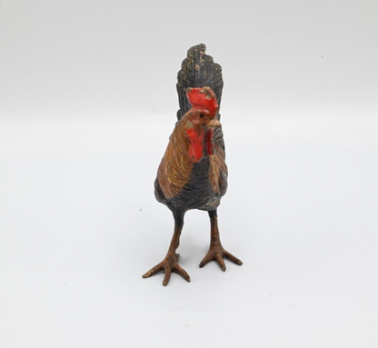 Lovely Antique Austrian Vienna Cold Painted Bronze Figure of Rooster3