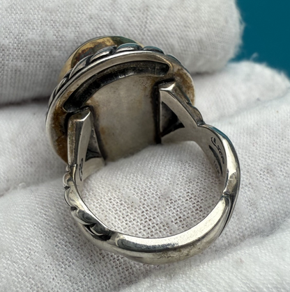 Carolyn Pollack/Relios Sterling Silver & 18k Gold Bezel Set Ring w/ Labradorite6