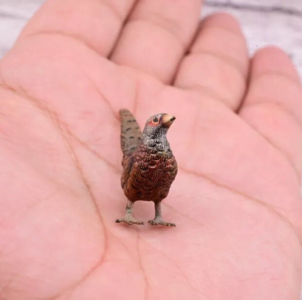 Old Antique Austrian Vienna Cold Painted Bronze Figure of Miniature Pheasant8