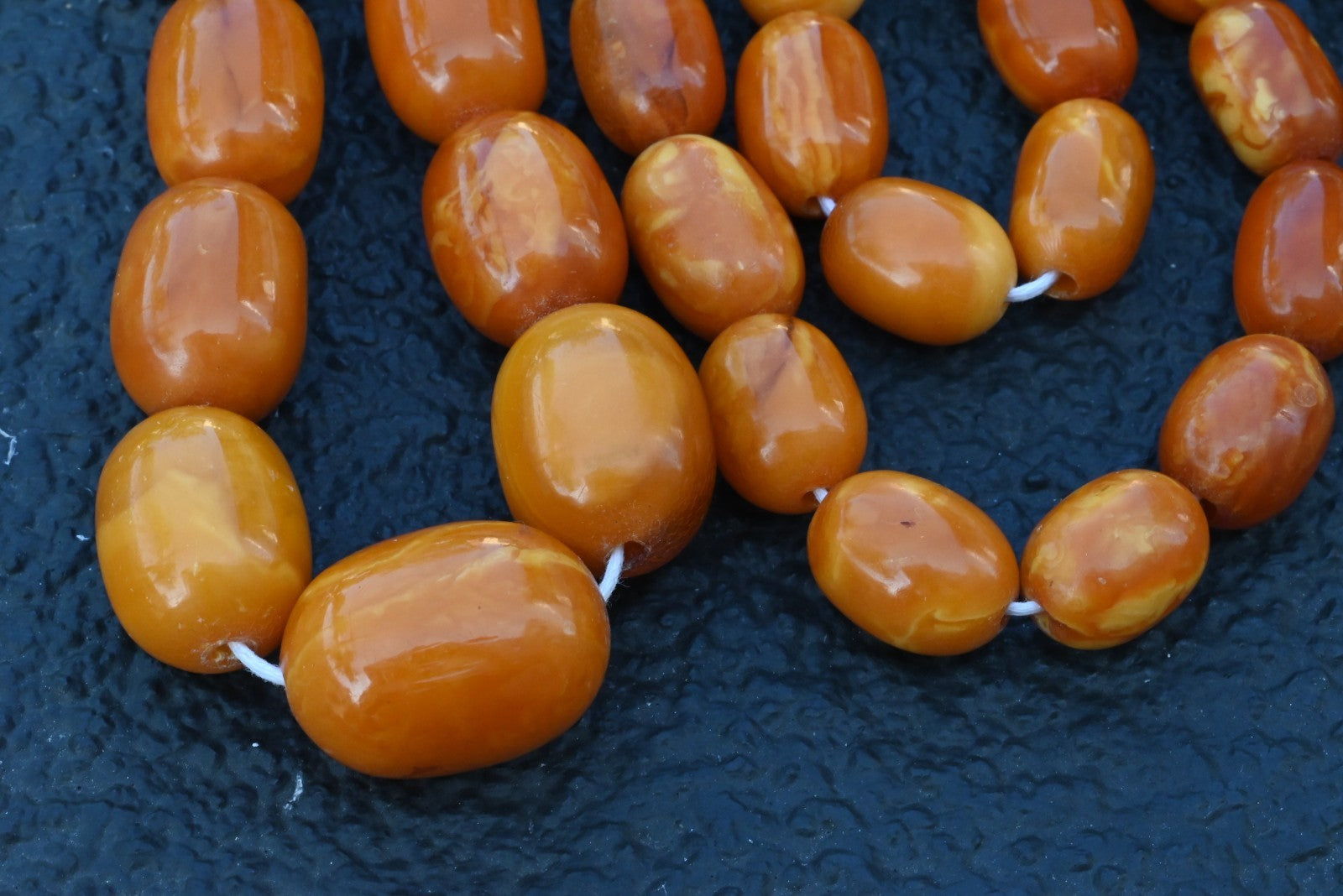 Genuine Marbled Natural Baltic Butterscotch Amber Beaded Necklace7