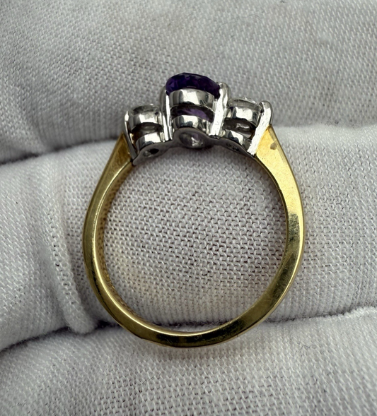 Fantastic Vintage Natural Sapphire & Diamond Ring in 18K Yellow Gold1