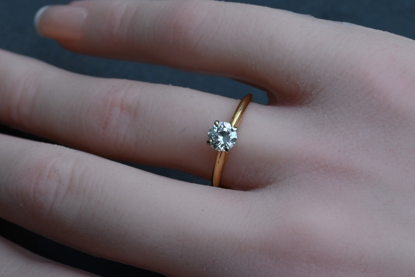 Lovely Simple yet Elegant .50 ct Natural Diamond Solitaire Ring in 14k YG3