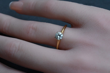 Lovely Simple yet Elegant .50 ct Natural Diamond Solitaire Ring in 14k YG3
