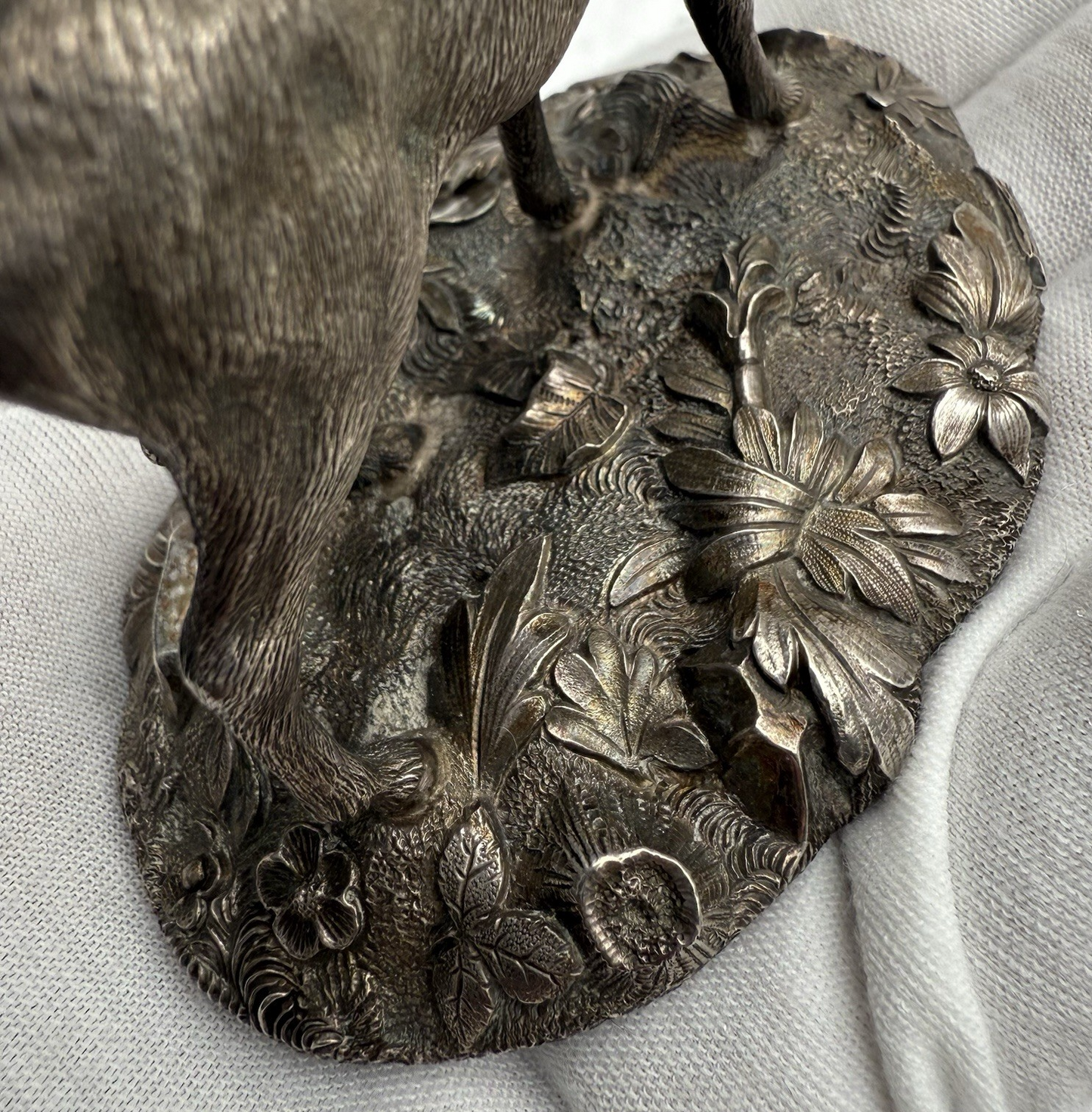 Fantastic Antique Life-Like Solid Sterling Silver Figure of Buck / Male Deer7