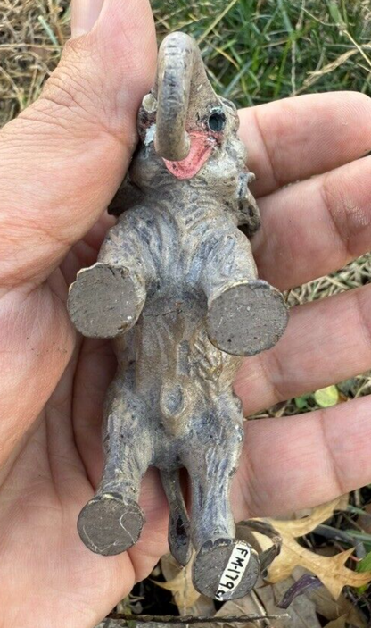 Highly Detailed Antique Austrian Vienna Cold Painted Bronze Figure of Elephant11