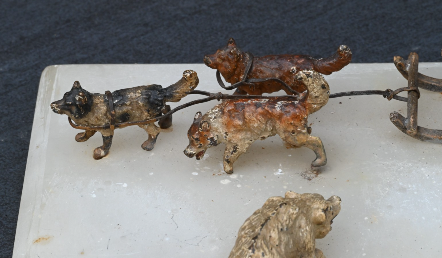 Trilling Antique 1900s Austrian Vienna Cold Painted Bronze Hunter  & Polar Bear2
