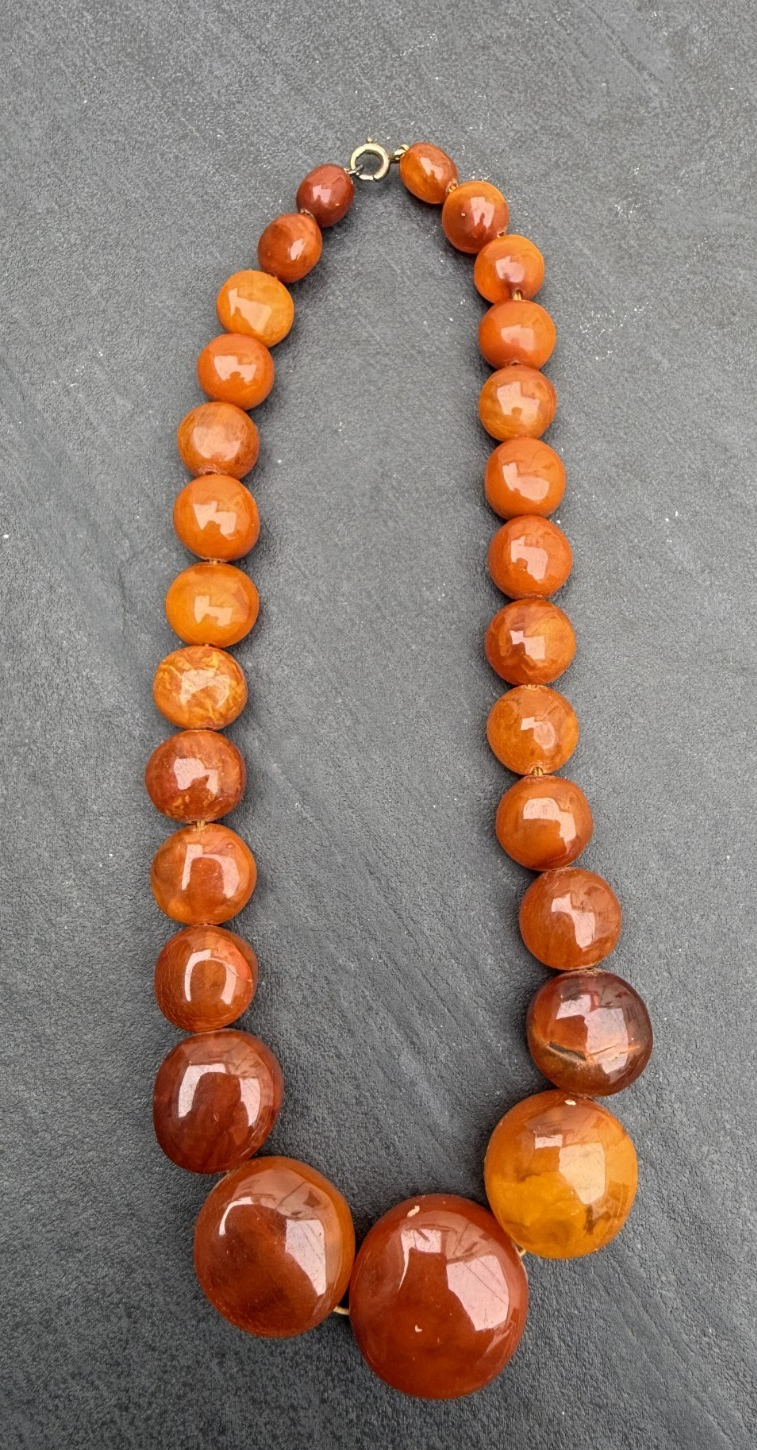 Super Cool Vintage Candy Drop Shape Natural Butterscotch Amber Necklace5