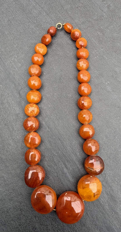 Super Cool Vintage Candy Drop Shape Natural Butterscotch Amber Necklace5