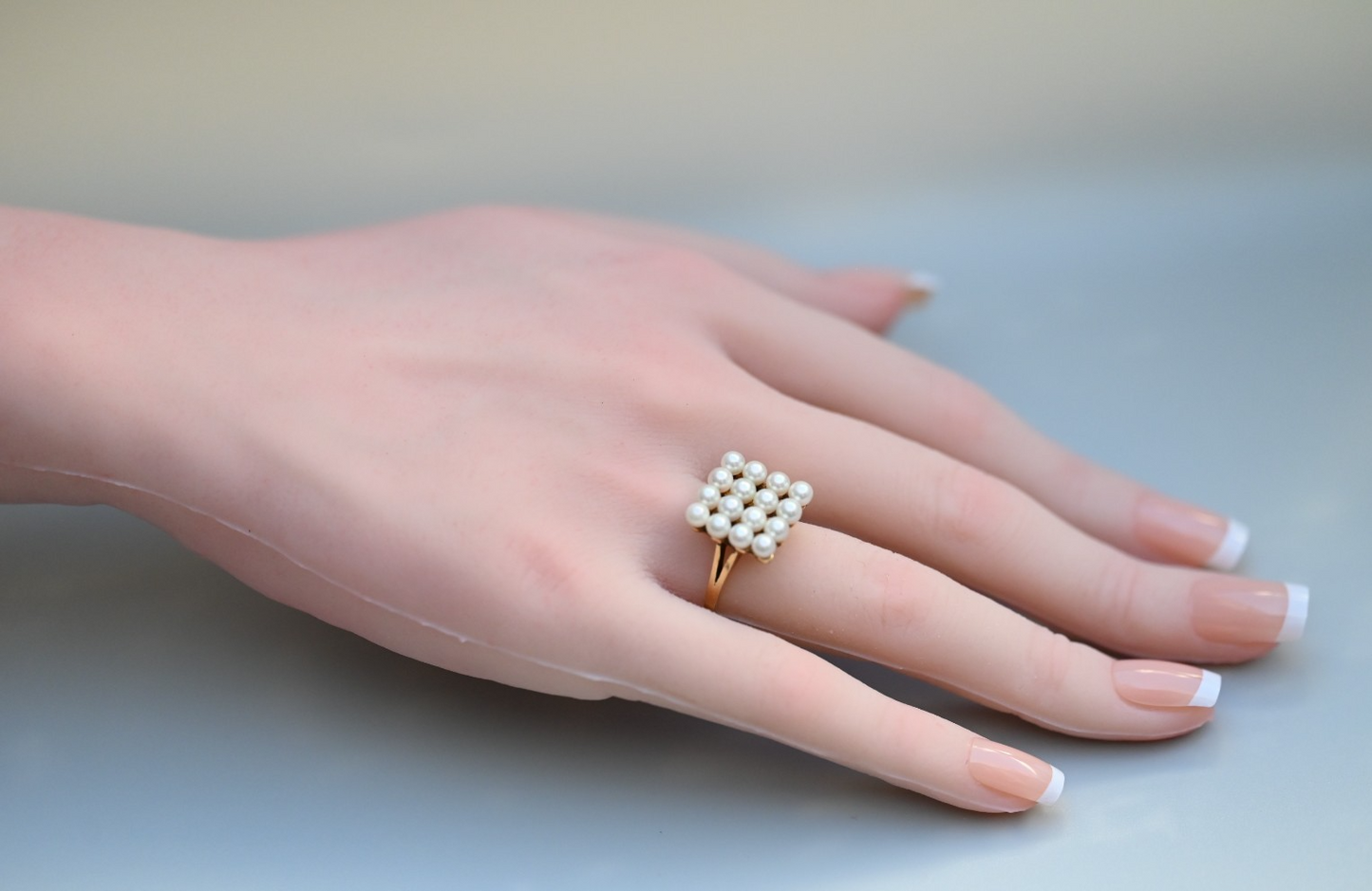 Stunning Akoya Pearls Cluster Ring 14k YG by World Renowned Designer MIKIMOTO2