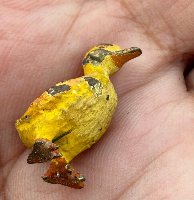 Cute Antique Austrian Vienna Cold Painted Bronze Figure of Yellow Duckling4