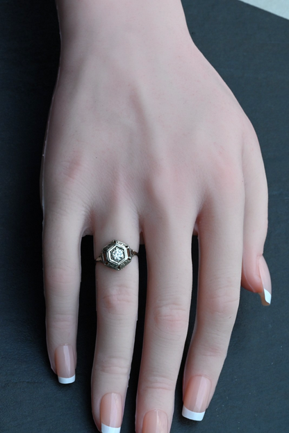 Gorgeous Antique Art Deco Period 14K White Gold Ring with .30 ct Natural Diamond2