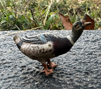 Cute Antique Austrian Vienna Cold Painted Bronze Figure of Small Mallard Duck6