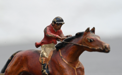Awesome Austrian Vienna Cold Painted Bronze Figure of Jockey Riding Racehorse0