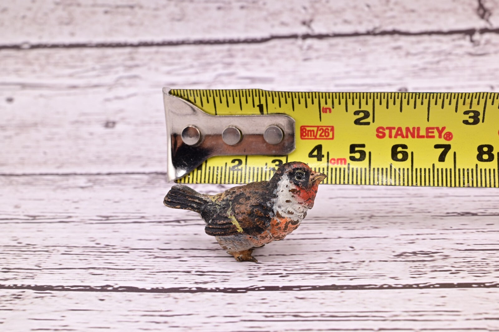 Amazing Antique Austrian Vienna Cold Painted Bronze Figure of Goldfinch12