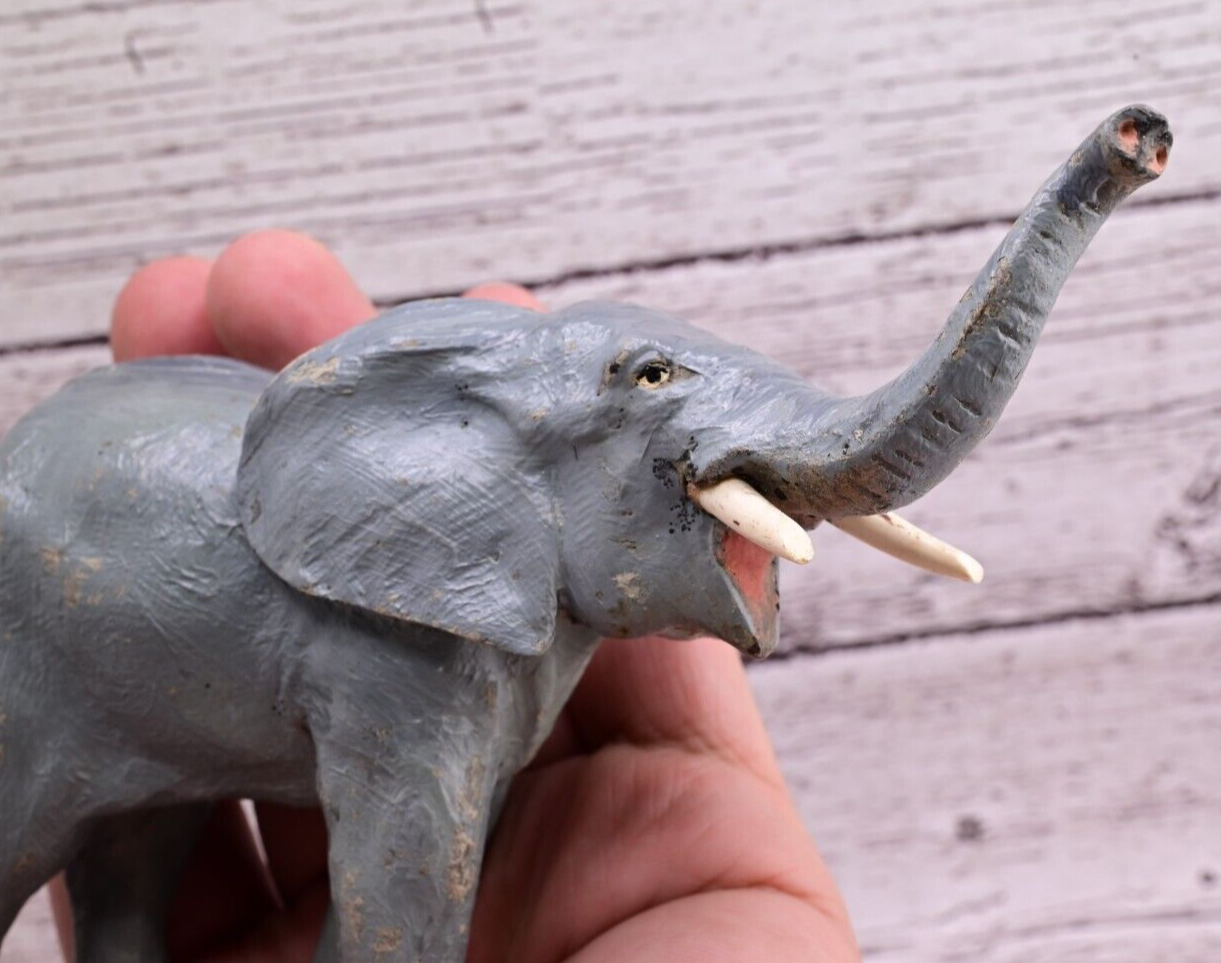 Nicely Detailed Antique Austrian Vienna Cold Painted Bronze Figure of Elephant3