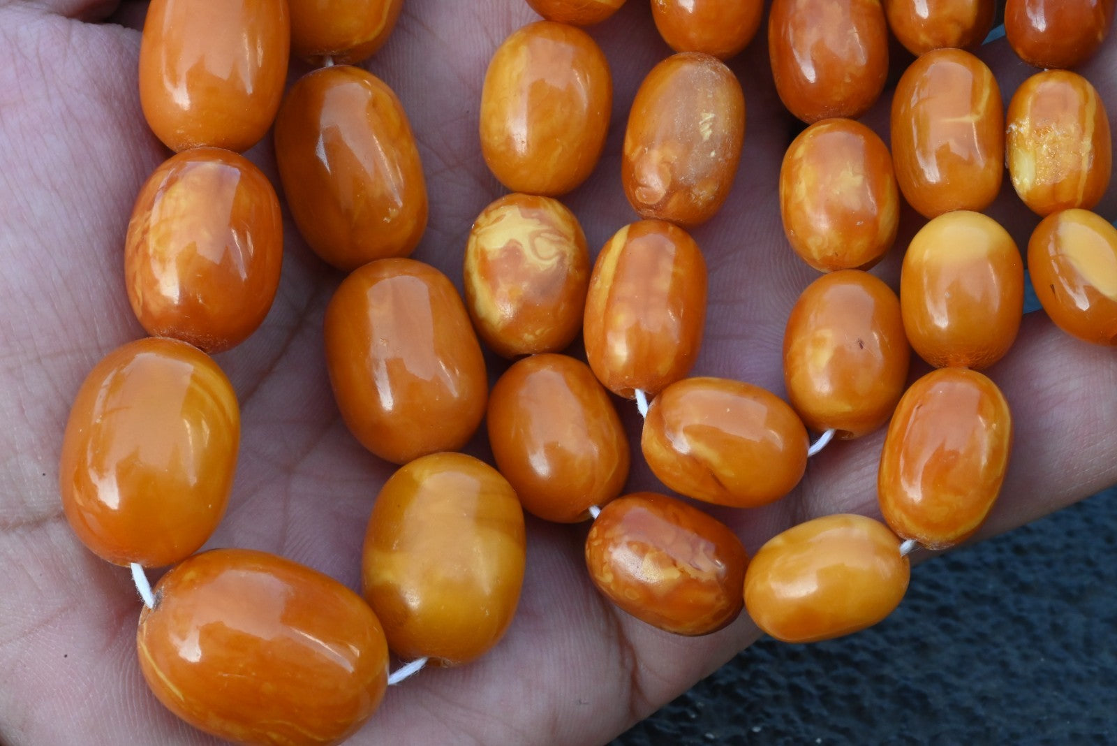Genuine Marbled Natural Baltic Butterscotch Amber Beaded Necklace2