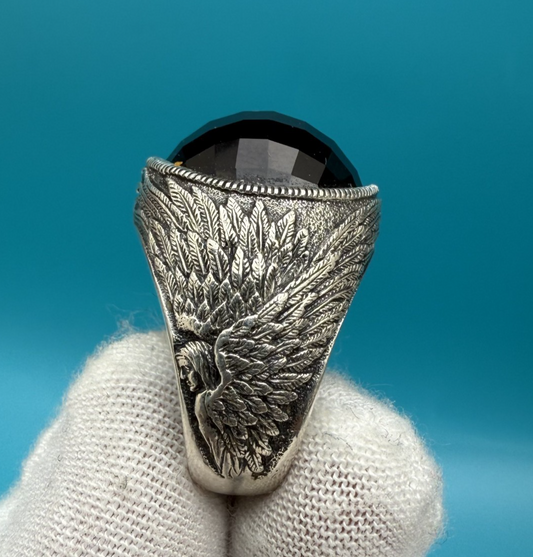 Amazing Designer Scott Kay Sterling Silver Ring w/ Faceted Black Onyx Gemstone1