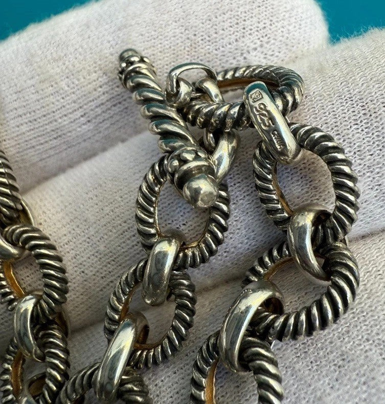 Well Made & Sturdy Vintage Chinese Sterling Silver Chain Necklace #26