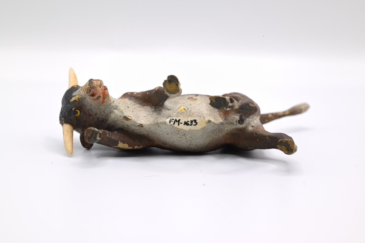 Life-like Antique Austrian Vienna Cold Painted Bronze Figure of Fighting Bull3