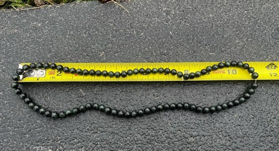 Original Green Antique / Vintage Spinach Natural Nephrite Jade Beaded Necklace11