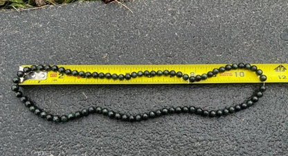 Original Green Antique / Vintage Spinach Natural Nephrite Jade Beaded Necklace11