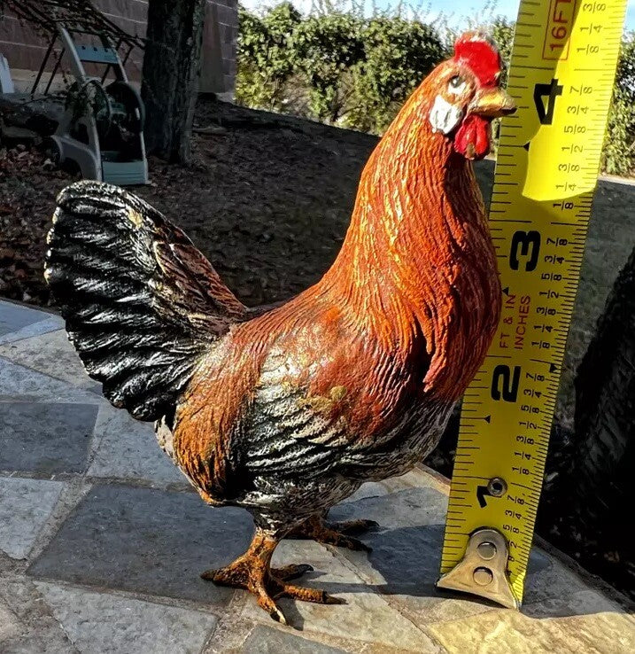 Large Antique Austrian Vienna Cold Painted Bronze Figure of Farm Hen Chicken1