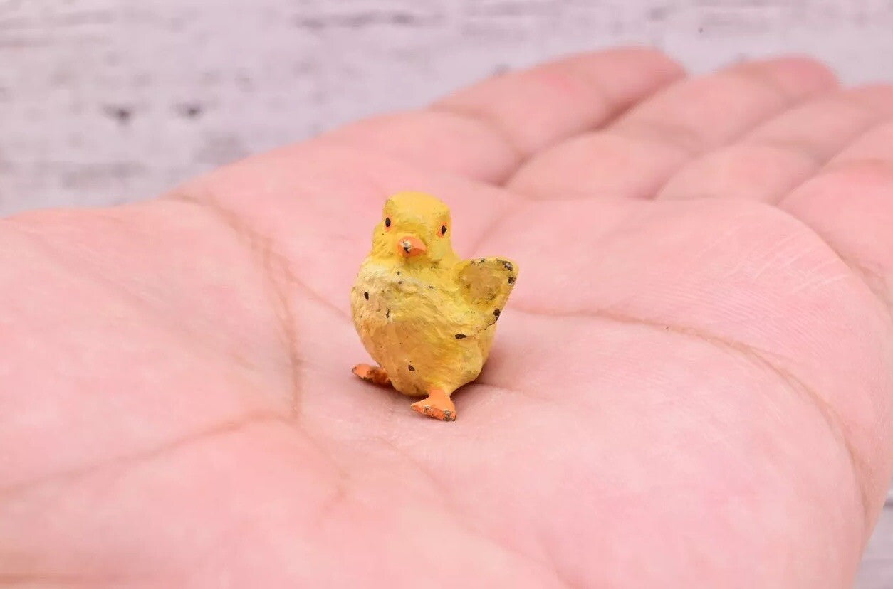 Cute Tiny Antique Austrian Vienna Cold Painted Bronze Figure of Yellow Chick0