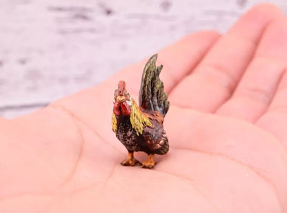 Super Nice Antique Austrian Vienna Cold Painted Bronze Figure of Rooster8