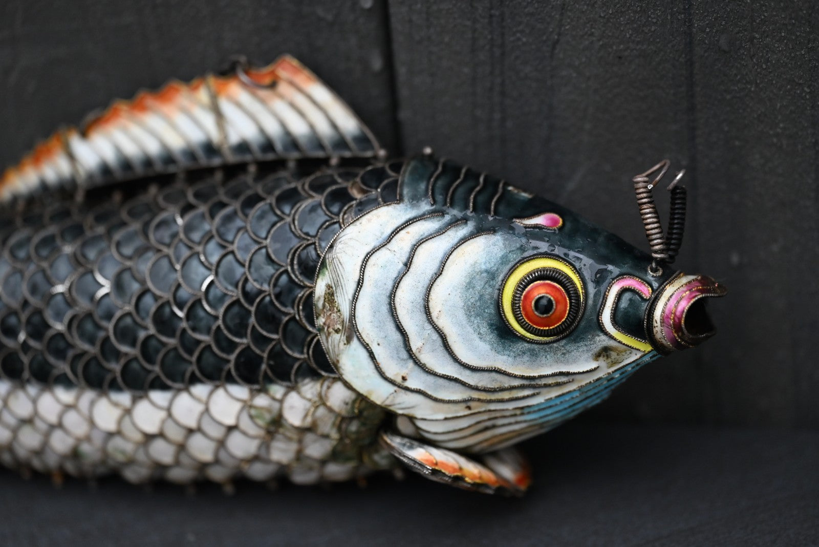 Amazing Life - Size Chinese Enameled Export Silver Articulated Koi Fish2