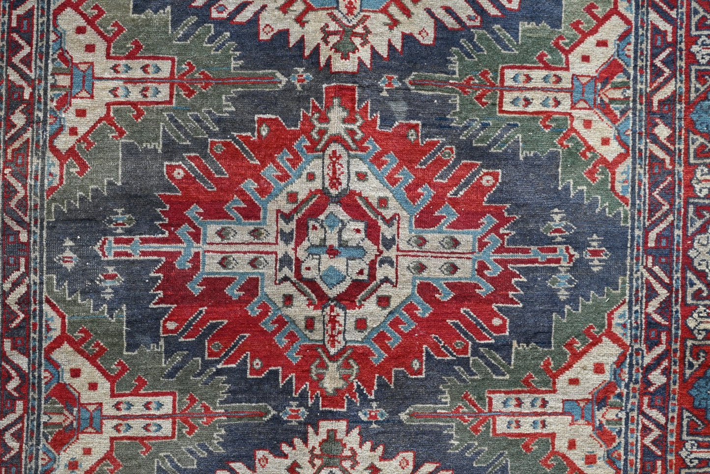Gorgeous Handmade Mid - 20th Century Caucasian Kazak 6' x 4' Area Rug11