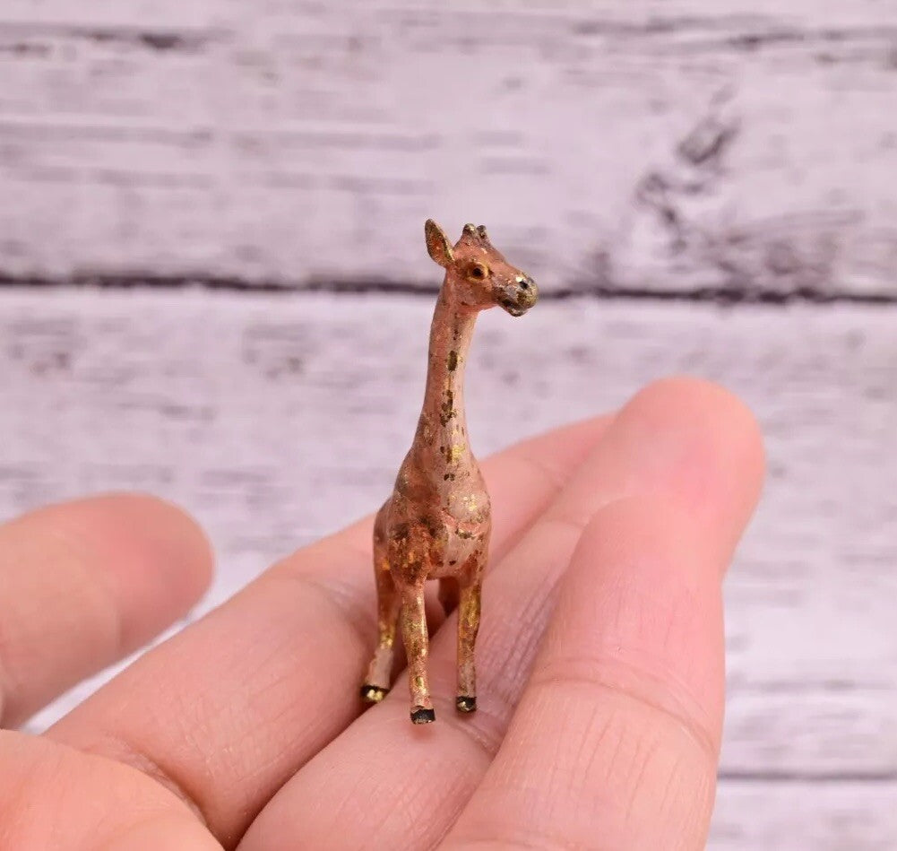 High Quality Antique Austrian Vienna Cold Painted Bronze Figure of Small Giraffe9