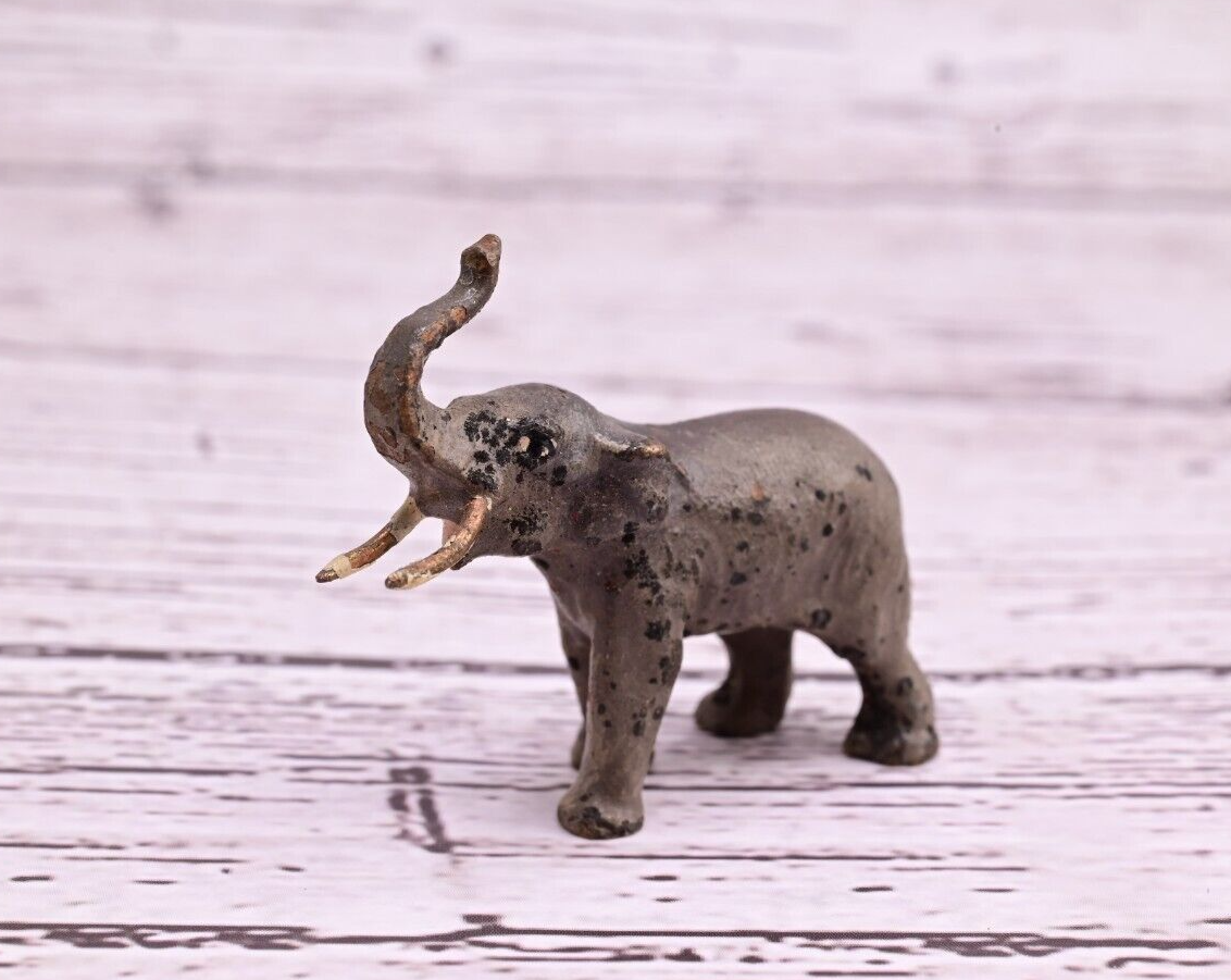 Original Tiny Antique Austrian Vienna Cold Painted Bronze of Elephant5
